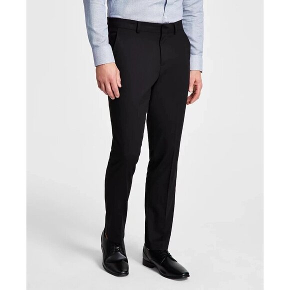 Kenneth Cole Reaction Men's 34X32 Techni-Cole Black Dress Pants Polyester - Picture 1 of 6